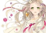  blonde_hair flower green_eyes long_hair mig_(36th_underground) original solo tears 