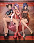  bare_legs black_hair blue_eyes brown_hair contemporary crossed_arms crossed_legs diet_sence double_bun dress haruno_sakura high_heels hyuuga_hinata legs looking_at_viewer lying multiple_girls naruto naruto_(series) on_back pink_hair purple_eyes short_dress short_hair shorts skirt stiletto_heels striped sweater sweater_dress tenten yellow_eyes 