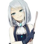  blue_eyes capcom gloves gyakuten_kenji gyakuten_saiban karuma_mei mole morota short_hair silver_hair smile transparent_background younger 