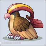  avian beak bird chibi cute feathers lightconcorde nintendo pidgeot plain_background pok&#233;mon pok&eacute;mon solo standing talons video_games wings 