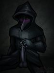  balls blush cum cum_on_fingers gloves hood huge_penis male mask masturbation penis plague_doctor rosemary-the-skunk scp-049 scp_foundation solo 