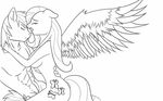  anthro anthrofied ark back big_macintosh_(mlp) black_and_white breasts closed cutie cutie_mark duo equine eyelashes eyes_closed female fluttershy_(mlp) friendship_is_magic hand hand_on_back horse invalid_tag line_art lovingwolf mac male mammal mastery_position monochrome my_little_pony nude on open_mouth pegasus plain_background pony wings 