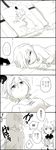  4koma comic dress earmuffs futon ghost_tail greyscale hat highres japanese_clothes monochrome multiple_girls shikushiku_(amamori_weekly) short_hair skirt sleeping sleeveless soga_no_tojiko tate_eboshi touhou toyosatomimi_no_miko translated 