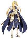  alice_schuberg alternate_costume armor bad_id bad_pixiv_id butter-t full_body long_hair looking_at_viewer simple_background solo sword sword_art_online very_long_hair weapon white_background 
