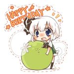  bad_id bad_twitter_id birthday blue_eyes blush chibi hairband konpaku_youmu konpaku_youmu_(ghost) lowres open_mouth quality_cabbage rebecca_(keinelove) ribbon short_hair silver_hair smile touhou 