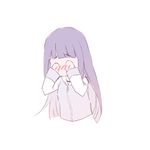  1girl blush female hands_over_eyes hyuuga_hinata littlebutsmall long_hair naruto purple_hair simple_background solo white_background 