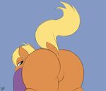  back_turned bedroom_eyes blonde_hair blue_eyes brown_fur clothing ensayne equine female friendship_is_magic fur hair hi_res hooves horse looking_at_viewer looking_back mammal mrs_harshwhinny_(mlp) ms_harshwhinny_(mlp) my_little_pony pony presenting raised_tail solo 