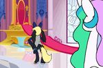  animated anthro anthrofied blue_fur clothing dancing disguise duo equine female friendship_is_magic fur hair horn inside long_hair looking_back mammal multi-colored_hair my_little_pony princess_celestia_(mlp) princess_luna_(mlp) ridiculousfanpony unicorn what white_fur 