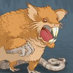  big_teeth claws creepy feral mammal nintendo open_mouth plain_background pok&#233;mon pok&eacute;mon rat raticate red_eyes rikkoshaye rodent solo tongue video_games 