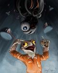  avian beak bird clothing feathers glados insane machine male mechanical open_mouth portal portal_(series) potoo robot sci-fi smile turret turret_(portal) turrets valve wheatley 