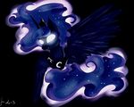 equine female feral friendship_is_magic glowing hair horn mammal my_little_pony princess_luna_(mlp) saoiirse solo winged_unicorn wings 