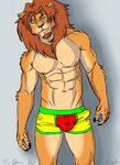  clownboy1 feline handsome lion male mammal muscles nipples solo underwear 