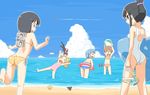  aioi_yuuko ass beach bikini crow_(nichijou) minakami_mai naganohara_mio nichijou ocean professor_shinonome sakamoto_(nichijou) shinonome_nano swimsuit water 