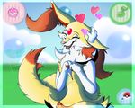  &lt;3 aphrodite biped blush braixen canine claws cute disembodied_hand emeraldarcanine eyes_closed fangs female fennec fire_type fox fur gem hair happy hybrid jewelry long_hair mammal multiple_tails ninetales nintendo open_mouth petting pok&#233;mon pok&eacute;mon pokemon_amie sharp_teeth smile solo standing tailwag teeth tongue tongue_out video_games white_fur yellow_fur 
