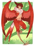  breasts digitigrade female harpy henzolin mythology solo yellow_eyes 