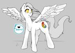  cute cutie_mark elegant equine female friendship_is_magic fur hair happy horse long_hair mammal my_little_pony orange_eyes pegasus plain_background pony scorci silver_hair smile white_fur wings 