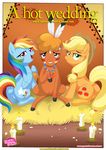  blonde_hair blue_fur bovine buffalo candle cowboy_hat cutie_mark english_text equestria_untamed equine female freckles friendship_is_magic fur group hair hat horse little_strongheart_(mlp) mammal multi-colored_hair my_little_pony open_mouth orange_fur palcomix_team pegasus pony pussy rainbow_dash_(mlp) rainbow_hair text wings 
