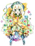  green_eyes hat highres komeiji_koishi legomaru smile solo touhou traditional_media watercolor_(medium) 