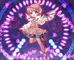  animal_ears danmaku fingernails floating hat imperishable_night long_fingernails mochiya_marosuke mystia_lorelei nail_polish pink_eyes pink_hair purple_nails shoes short_hair solo thighhighs touhou winged_shoes wings zettai_ryouiki 