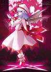  bat_wings blue_hair commentary_request detached_sleeves hat high_heels red_eyes remilia_scarlet shoes short_hair side_b solo touhou wings 