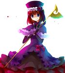  bad_id bad_pixiv_id blue_eyes dress elbow_gloves eva_beatrice flower gloves haboshi_hitomi orange_hair ribbon rose solo staff umineko_no_naku_koro_ni 