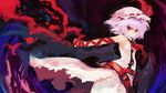  armpits bare_shoulders bat_wings belt buckle cowboy_shot dress expressionless hat looking_at_viewer mob_cap outstretched_arms red_eyes remilia_scarlet silver_hair sleeveless sleeveless_dress solo standing tokiame touhou wings 