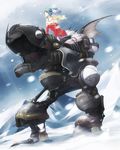  bad_id bad_pixiv_id detached_sleeves final_fantasy final_fantasy_vi green_hair highres leotard m-samuel magitek_armor mecha pantyhose ponytail snow solo tina_branford 