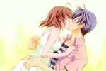  1girl bad_id bad_pixiv_id clannad couple furukawa_nagisa hetero husband_and_wife kiss okazaki_tomoya yuzuki_kisa 