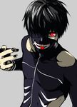  black_hair kaneki_ken mask nail_polish red_eyes shiromi_(ringo) tokyo_ghoul zipper 