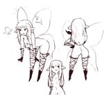  angry blush bravely_default breasts butt fairy female inkerton-kun monochrome small_breasts solo 