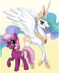  cheerilee_(mlp) crown duo equine female feral friendship_is_magic horn horse john_joseco mammal my_little_pony open_mouth pony princess_celestia_(mlp) winged_unicorn wings 