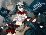  aqua_eyes aqua_hair bad_id bad_pixiv_id bless_you_(module) character_name copyright_name electric_guitar flower guitar hair_flower hair_ornament hatsune_miku instrument long_hair midriff nisoku_hokou_(vocaloid) project_diva_(series) project_diva_f_2nd skirt solo tattoo twintails very_long_hair vocaloid zoom_layer 