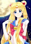  bad_id bad_pixiv_id bishoujo_senshi_sailor_moon bishoujo_senshi_sailor_moon_crystal blonde_hair blue_eyes blue_sailor_collar bow brooch circlet double_bun earrings elbow_gloves full_moon gloves hair_grab hair_ornament highres jewelry long_hair looking_at_viewer moon no_choker petals red_bow sailor_collar sailor_moon sailor_senshi_uniform smile solo tsukino_usagi twintails urama_(aruma_jiro) very_long_hair white_gloves 