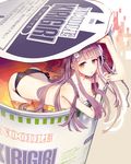  bad_id bad_pixiv_id black_panties braid breasts character_name cleavage cup danganronpa danganronpa_1 food gradient_eyes hair_ornament hair_ribbon in_container in_cup inseki_tarou kamaboko kirigiri_kyouko long_hair medium_breasts minigirl multicolored multicolored_eyes narutomaki oversized_object panties purple_eyes purple_hair ribbon single_braid solo topless underwear very_long_hair yellow_eyes 