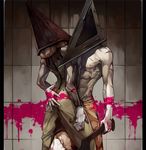  2boys ass clothed duo male male_focus manly multiple_boys muscle muscles pyramid_head selfcest shirtless silent_hill silent_hill_2 