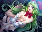  1girl aoi_nagisa_(artist) censored character_request claudia_(taimanin_asagi) green_hair lilith-soft long_hair taimanin_asagi taimanin_asagi_battle_arena 