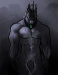  bgn equine glowing glowing_eyes hairy horn male mammal muscles nado_(character) nude penis unicorn 