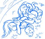  cutie_mark derpy_hooves_(mlp) duo earth_pony equine female friendship_is_magic horse hug mammal monochrome my_little_pony pegasus pinkie_pie_(mlp) pony sketch sorcerushorserus tongue tongue_out wings 