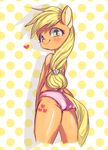  &lt;3 anthro anthrofied applejack_(mlp) blonde_hair cutie_mark earth_pony equine female friendship_is_magic fur green_eyes hair horse long_hair mammal my_little_pony nitronic orange_fur panties pony smile solo underwear 