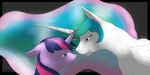  equine female friendship_is_magic horn horse mammal mistletoe my_little_pony my_little_pony_friendship_is_magic princess_celestia_(mlp) princess_twilight_sparkle twilight_sparkle_(mlp) winged_unicorn wings 