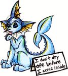  blue_fur eeveelution feral fins fish_tail fur innocent iroxykun looking_at_viewer mammal nintendo plain_background pok&#233;mon pok&#233;shaming pok&eacute;mon pokemon_shaming pokeshaming spine text tongue vaporeon video_games white_background 