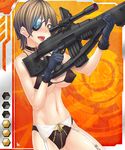  1girl breasts card_(medium) erect_sawaru eyepatch female ginrei_fuuma_(taimanin_asagi) gun large_breasts lilith-soft shindou_l solo taimanin_asagi taimanin_asagi_battle_arena weapon 