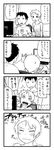  1girl 4koma blush comic computer greyscale monochrome original short_hair translation_request tsukudani_(coke-buta) tsurime tsurime-chan 