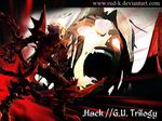  .hack// .hack//g.u. angry b-st_haseo claws cyber_connect_2 deviantart_thumbnail epic fan_art fangs glowing glowing_eyes haseo multiple_tails red_eyes rud-k tail white_hair 