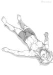  1boy boxer_briefs bulge closed_eyes commentary_request full_body greyscale link lying male_focus male_underwear monbetsu_kuniharu monochrome nose_bubble on_back pointy_ears scar scar_on_arm scar_on_chest scar_on_shoulder sleeping solo the_legend_of_zelda the_legend_of_zelda:_tears_of_the_kingdom twitter_username underwear underwear_only 