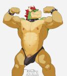 anthro bonfiredemon bowser erection flexing genitals hi_res horn koopa male mario_bros muscular muscular_male nintendo penis scalie solo tenting vein veiny_penis