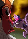  angry duo equine eye_contact female feral friendship_is_magic glowing hair horn magic male mammal mickeymonster my_little_pony tirek_(mlp) twilight_sparkle_(mlp) winged_unicorn wings 