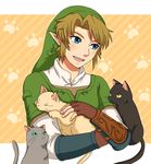  bad_id bad_pixiv_id blonde_hair blue_eyes cat earrings gloves hat jewelry link male_focus pointy_ears riko_(sorube) smile solo the_legend_of_zelda the_legend_of_zelda:_twilight_princess 