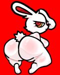 2spot_studio animate_inanimate anthro big_butt bloody_bunny bloody_bunny_(series) breasts butt doll eyelashes female hi_res lagomorph leporid lewdewott living_doll looking_at_viewer looking_back looking_back_at_viewer mammal rabbit red_background red_eyes side_boob simple_background solo stitch_(sewing) tagme white_body