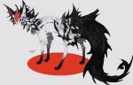  animal_focus artist_name from_side full_body grey_background highres kamikiririp monster no_humans original signature simple_background solo standing tail twitter_username 